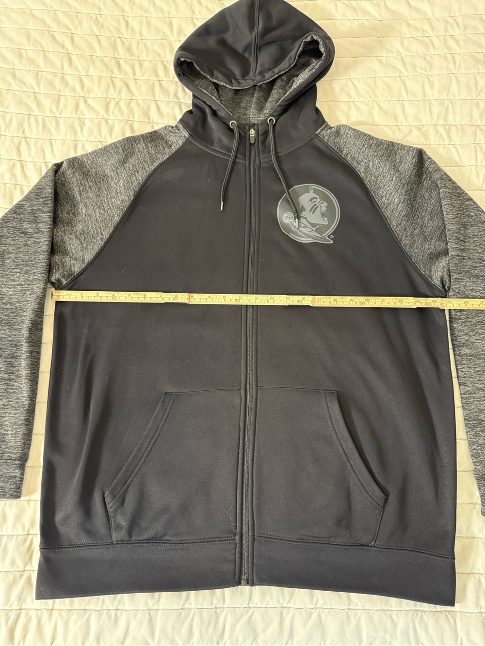 Florida State Seminoles Colosseum Black and Gray Full-Zip Hoodie — Size XL - Picture 3 of 9